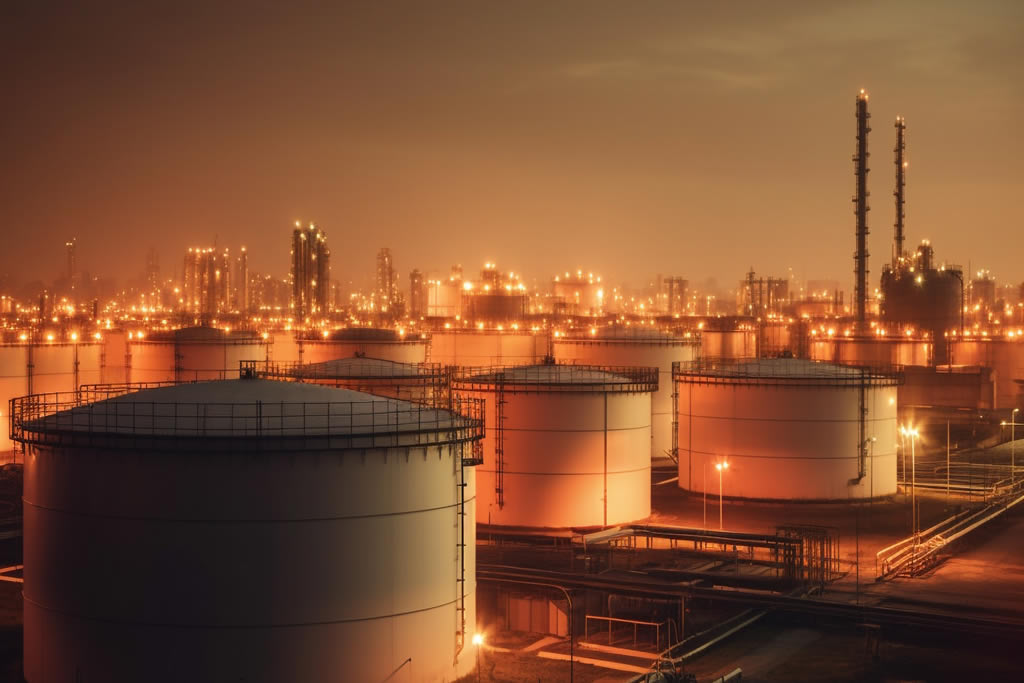 Storage facility at night